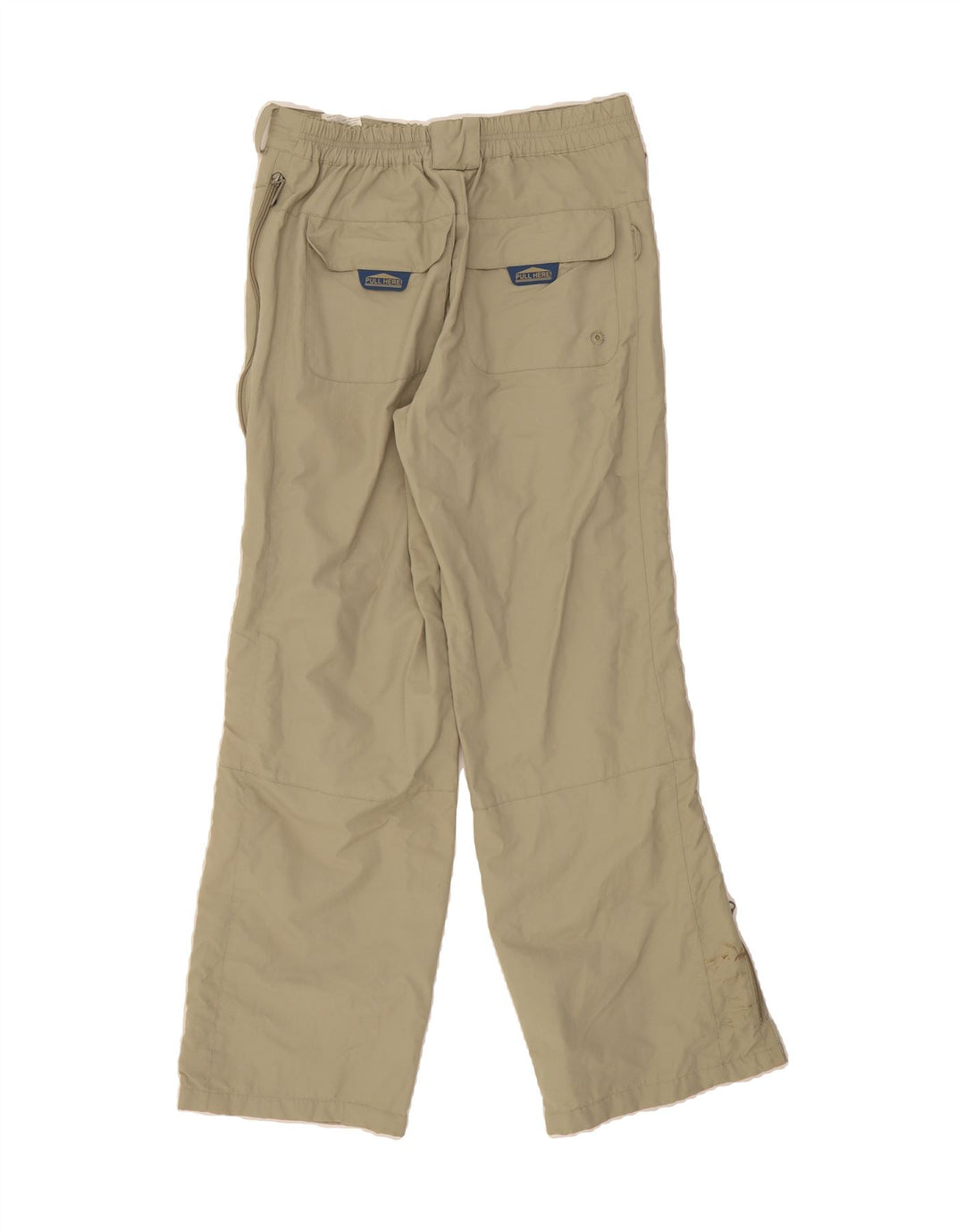 CLOCK HOUSE Womens Straight Windbreaker Trousers W34 L32 Khaki Nylon Vintage CLOCK HOUSE and Second-Hand CLOCK HOUSE from Messina Hembry 