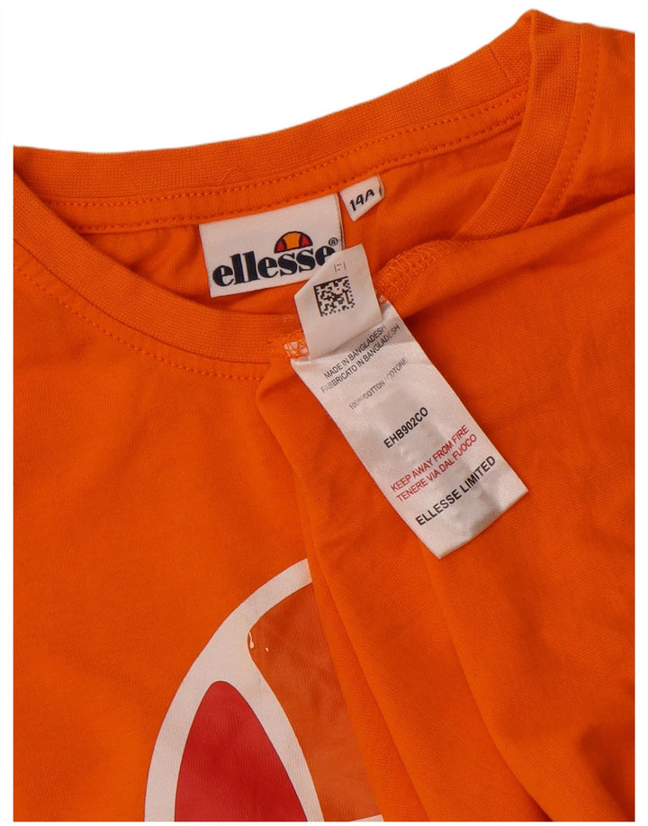 Ellesse Boys Graphic Top manga comprida 13-14 anos algodão laranja