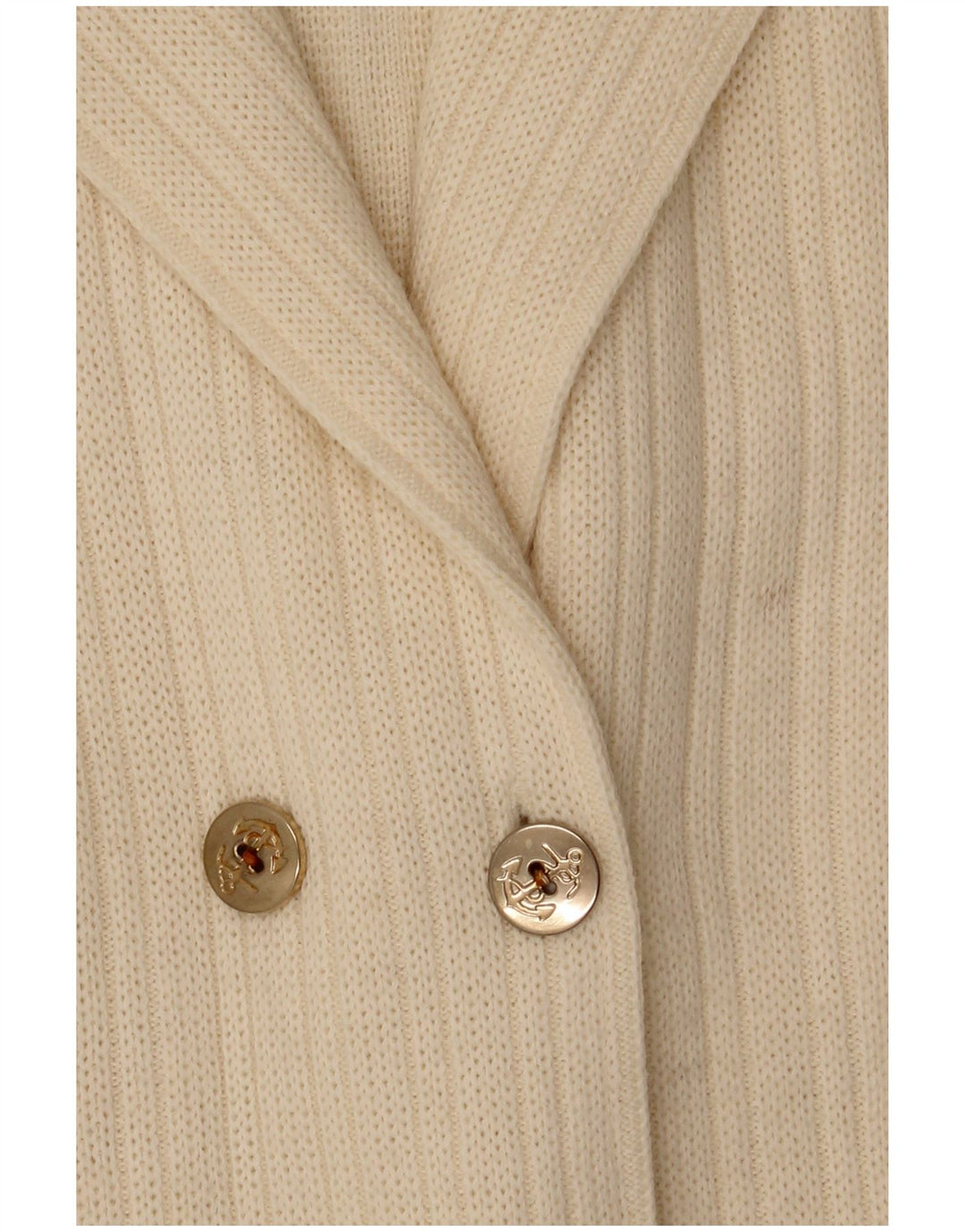 Suéter cardigã feminino grande com peito duplo CAGI IT 34 2XS branco