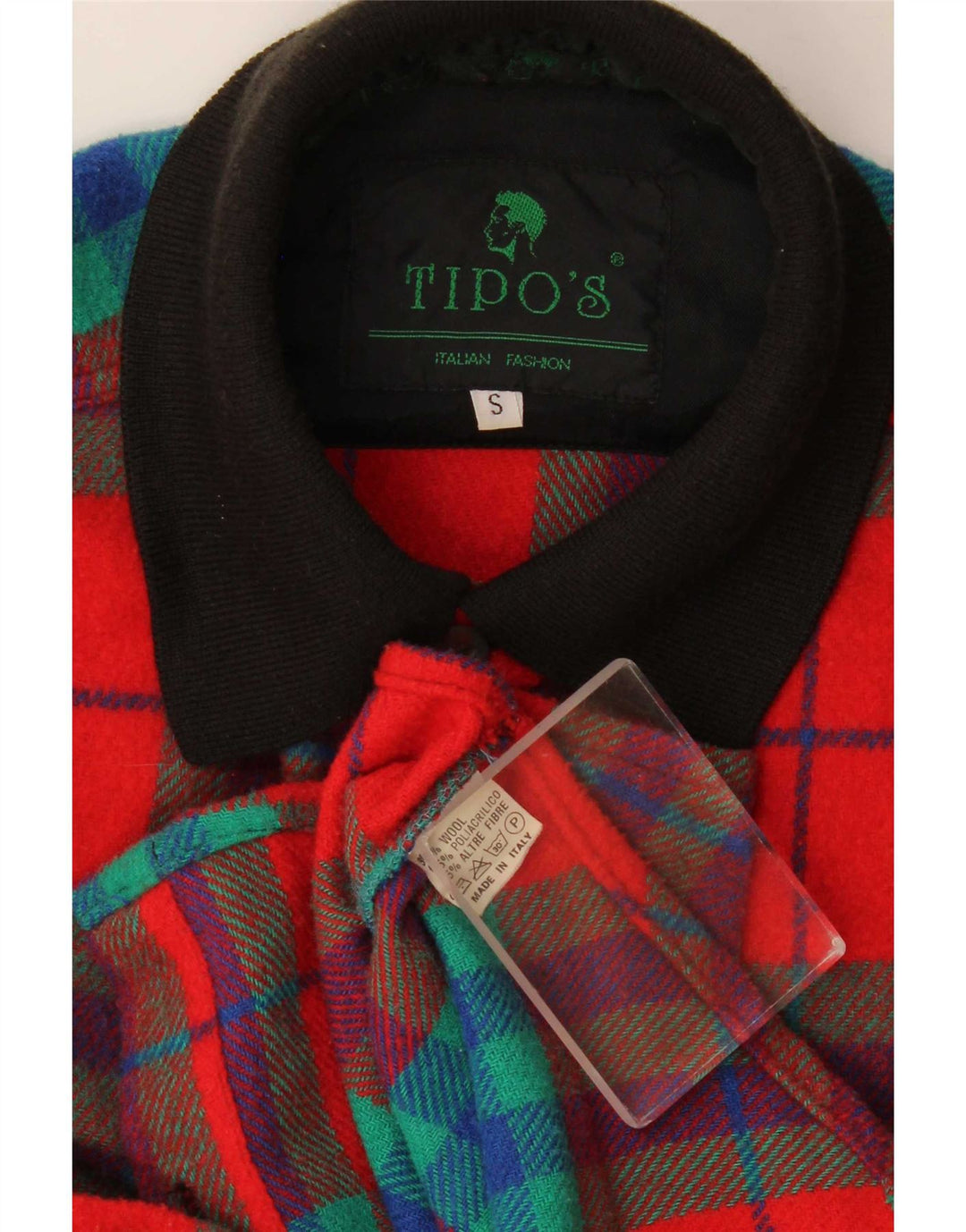 Camisa masculina de flanela Tipo'S pequena vermelha xadrez de lã