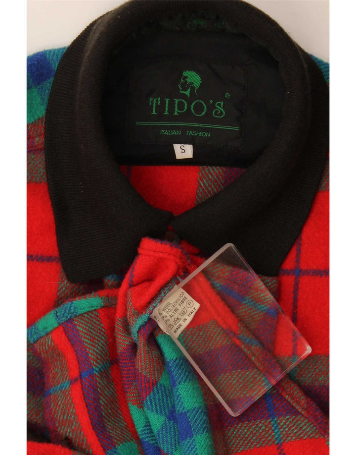 Camisa masculina de flanela Tipo'S pequena vermelha xadrez de lã