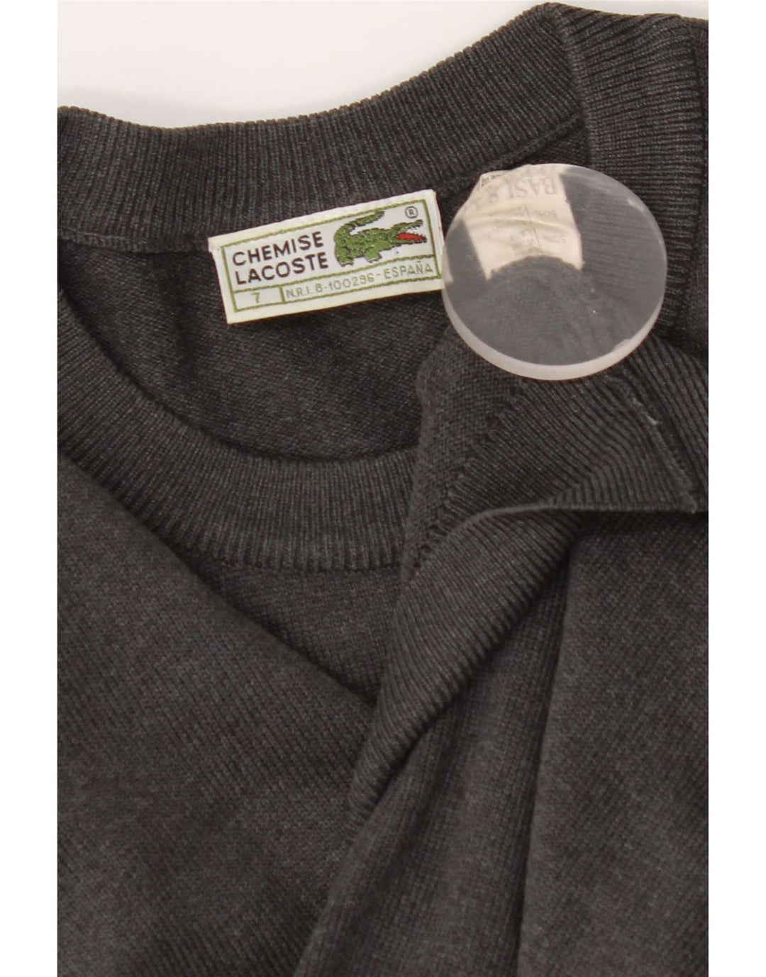 Suéter masculino Lacoste com gola redonda XL lã cinza