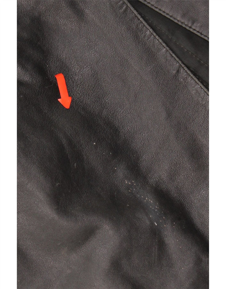 Jaqueta de couro feminina vintage Reino Unido 16 grande couro preto