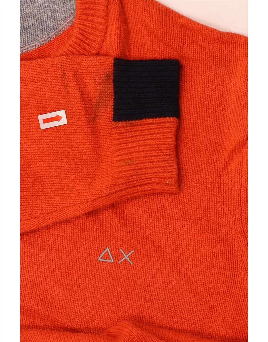 Suéter feminino Sun68 com gola redonda, tamanho UK 16, grande, lã laranja