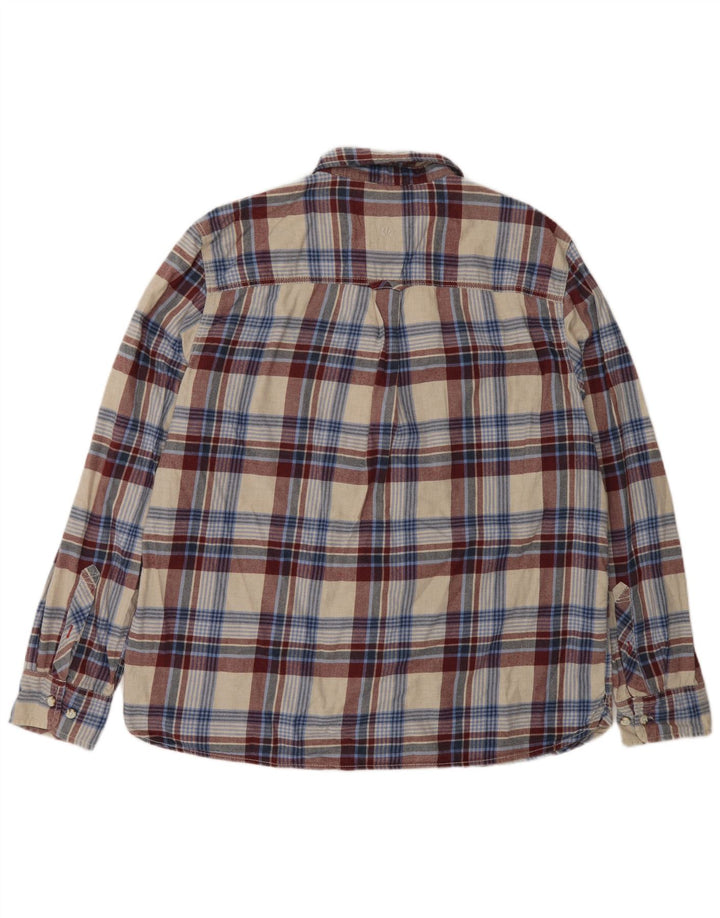 Camisa masculina de flanela Fat Face XL algodão xadrez multicolorido