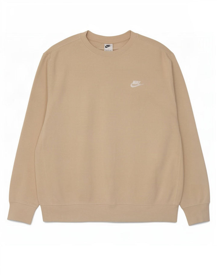 Nike moletom masculino jumper grande algodão bege