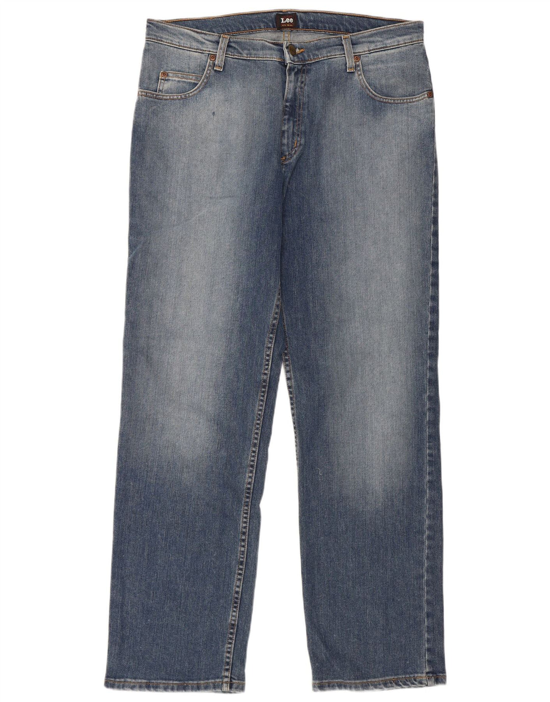 Lee Mens Brooklyn Straight Jeans W36 L32 Azul Algodão