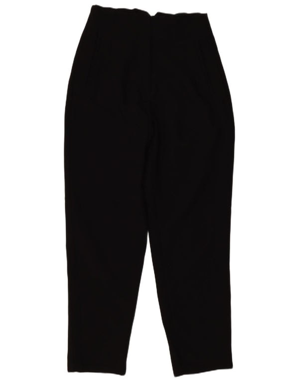 Zara Calça feminina cintura alta pequena W26 L26 poliéster preto