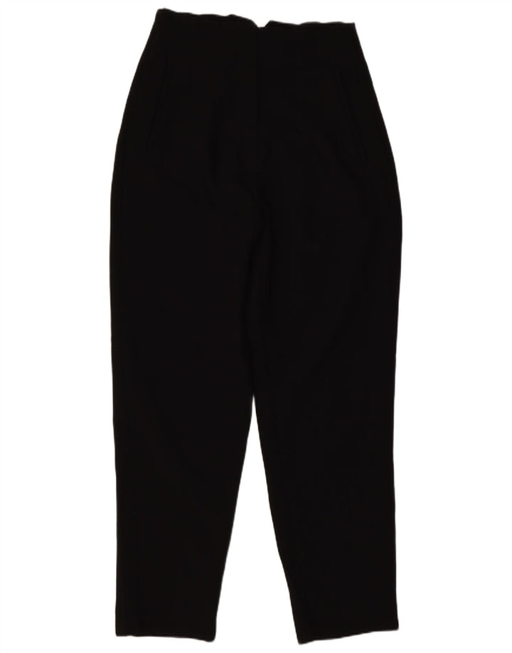 Zara Calça feminina cintura alta pequena W26 L26 poliéster preto