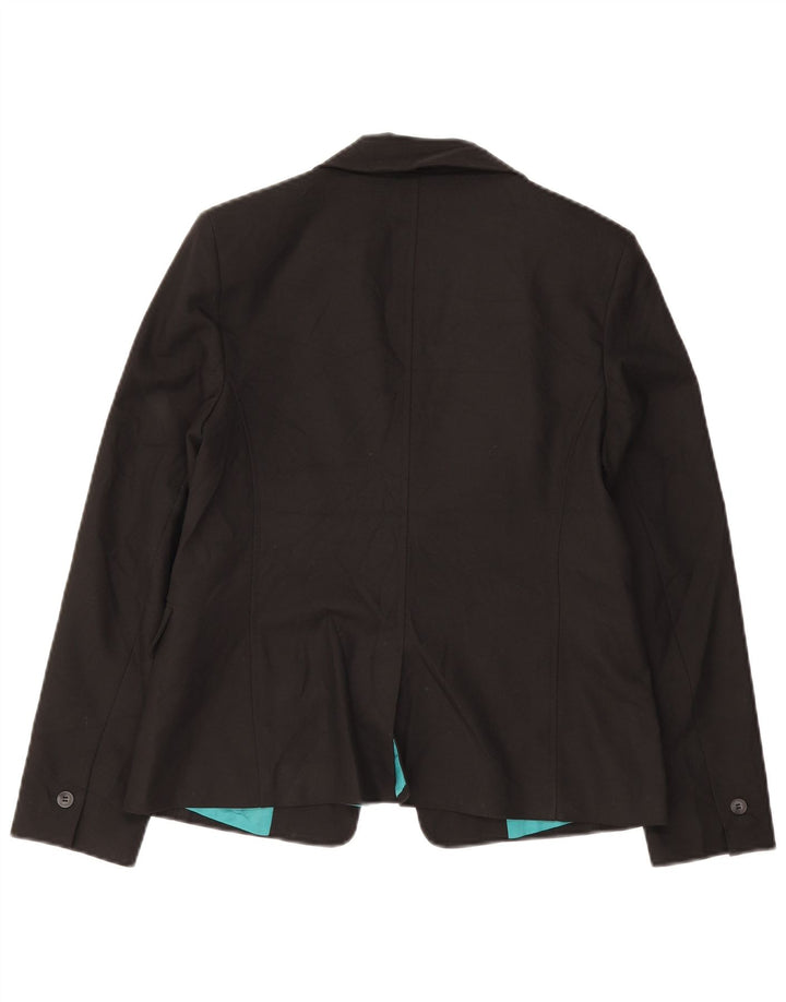 Jaqueta blazer feminina Oasis com 1 botão Reino Unido 12 poliéster preto médio