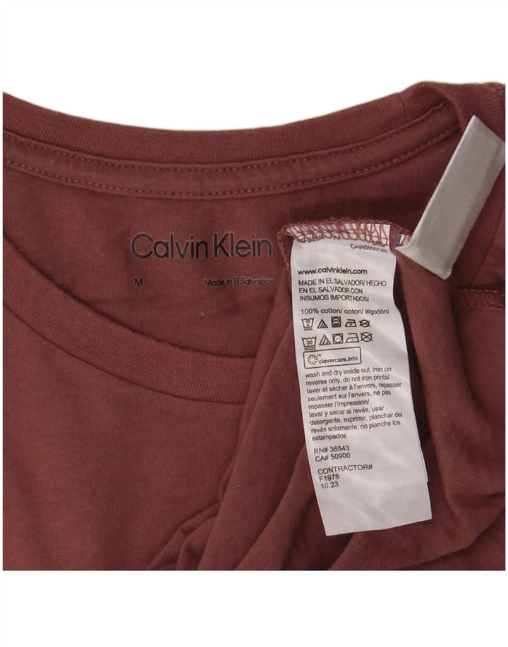 Camiseta masculina Calvin Klein de algodão marrom médio