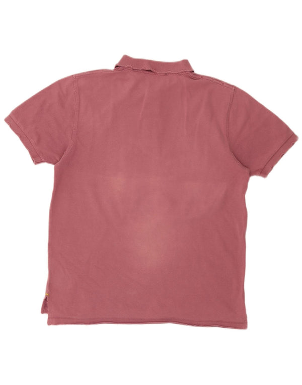 Camisa polo masculina Sun68 pequena de algodão cor de vinho