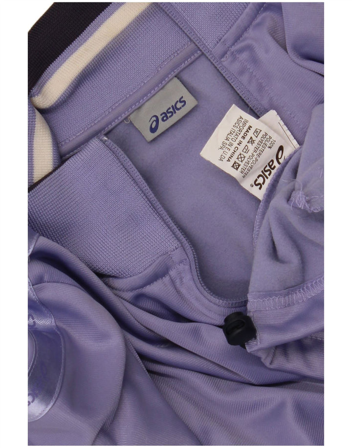 Asics Womens Graphic Tracksuit Top Jacket UK 12 Médio Roxo Poliéster