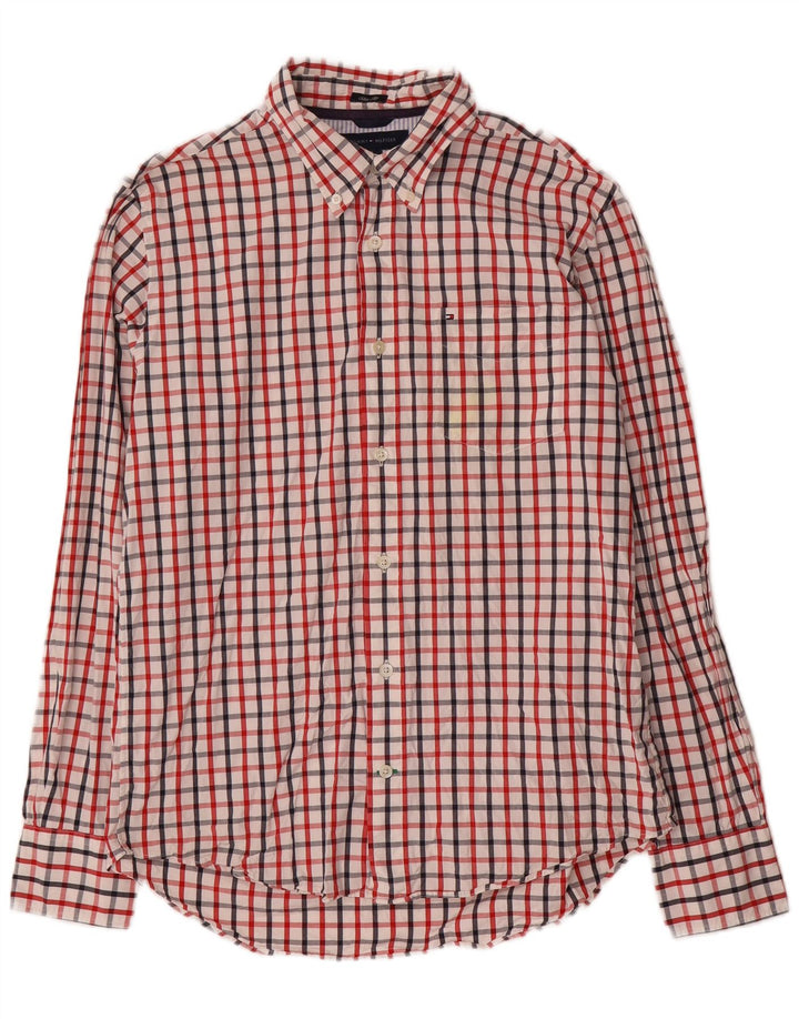 Camisa masculina Tommy Hilfiger Slim Fit média de algodão xadrez multicolorido
