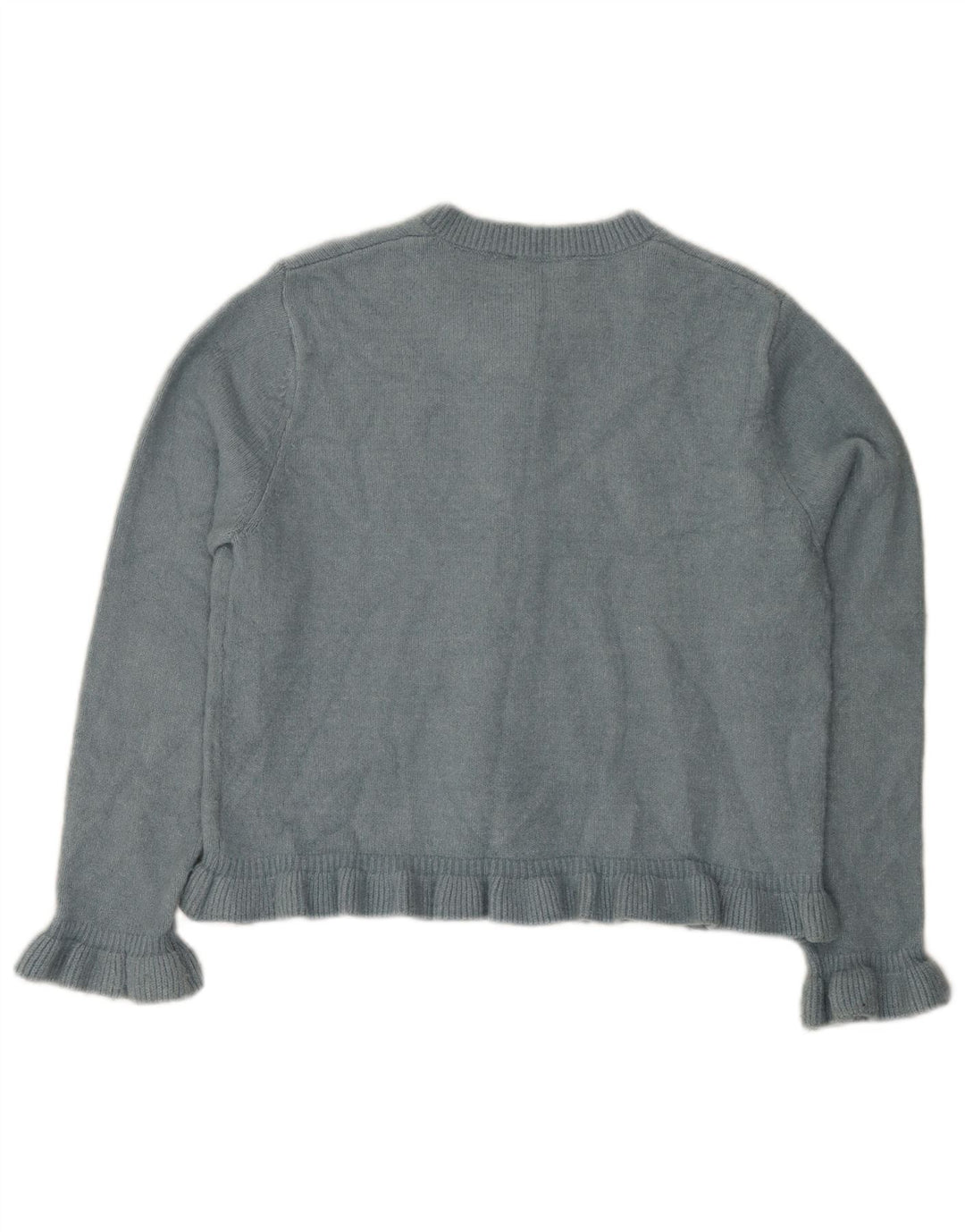 Suéter cardigã feminino Zara UK 14 poliéster azul médio
