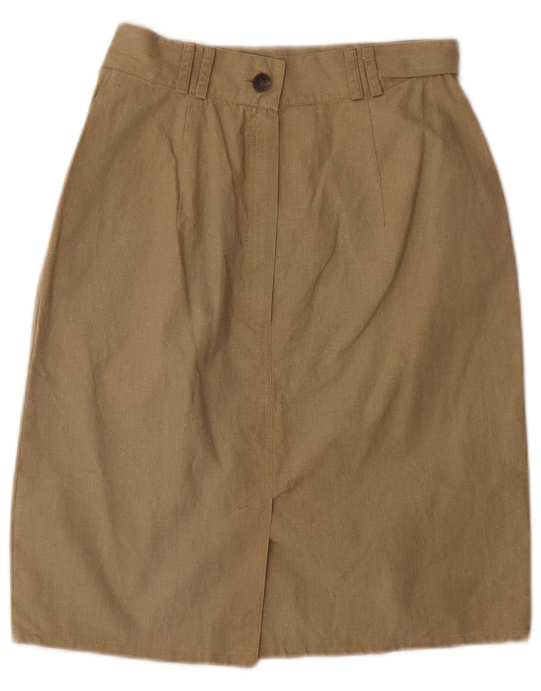 Saia lápis feminina vintage W26 pequena cáqui