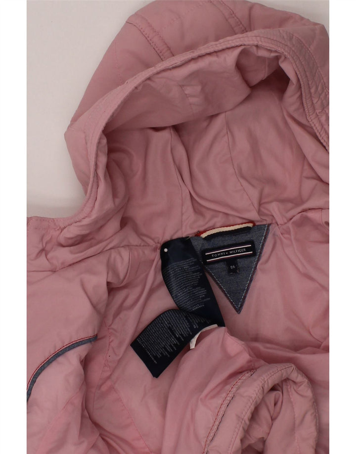Jaqueta acolchoada com capuz para meninas TOMMY HILFIGER 12-18 meses poliéster rosa