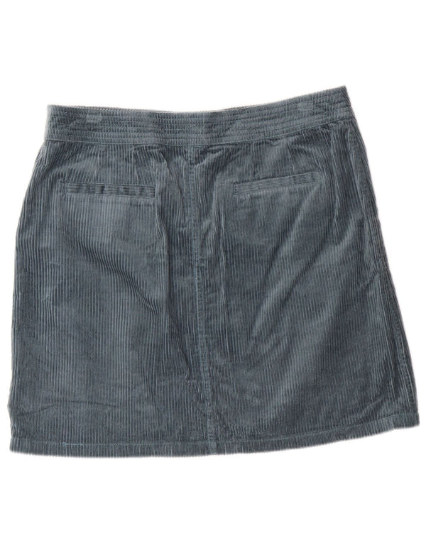 Saia feminina de veludo cotelê MONSOON Reino Unido 16 grande W34 algodão verde