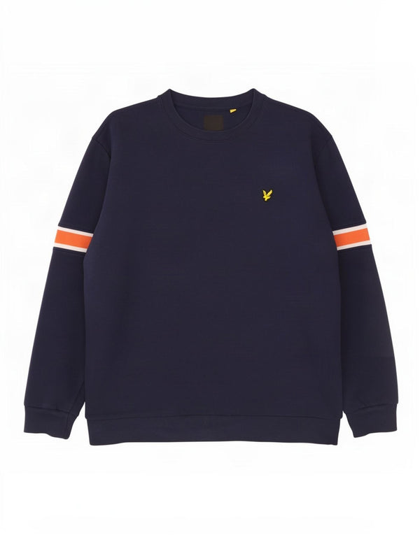 Lyle & Scott moletom masculino jumper 2XL algodão colorblock azul marinho