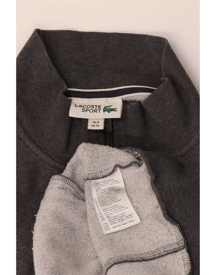 Lacoste Mens Tracksuit Top Jacket Tamanho 6 XL Cinza Algodão