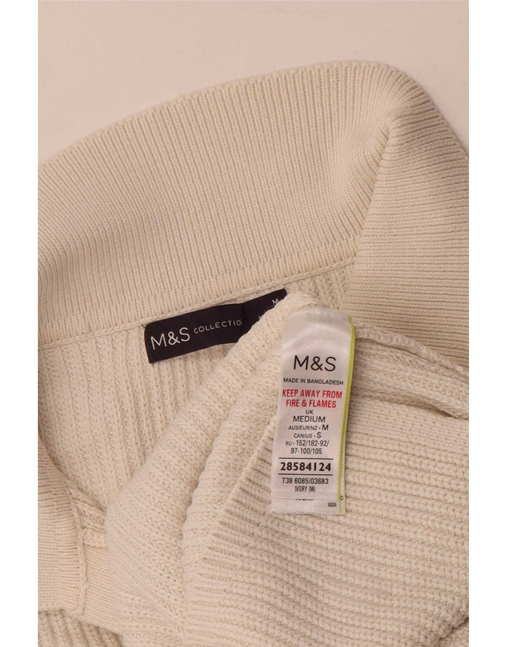 Marks & Spencer feminino oversized UK 14 médio algodão branco