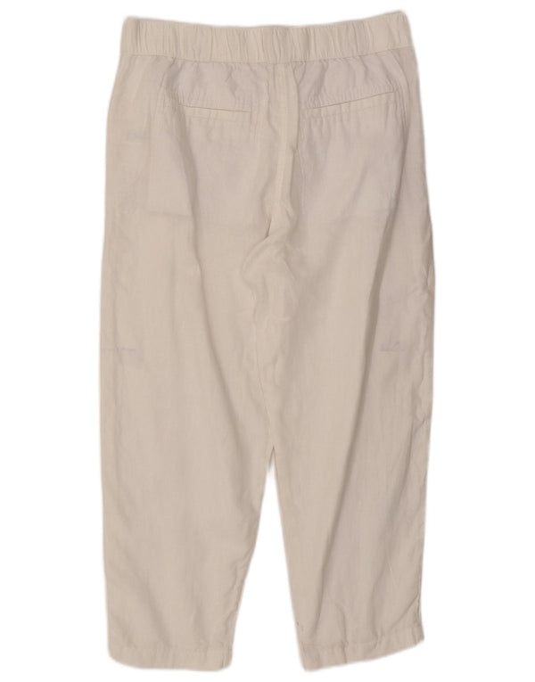 Calças cortadas femininas Marks & Spencer UK 16 grandes W32 L25 brancas