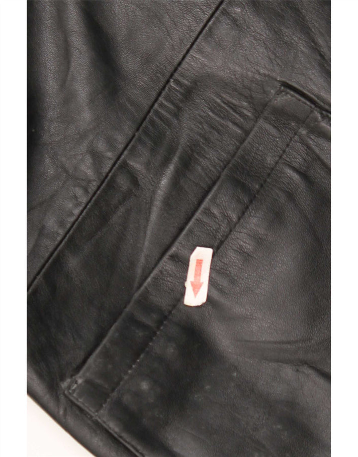 Jaqueta de couro masculina vintage IT 52 XL preta
