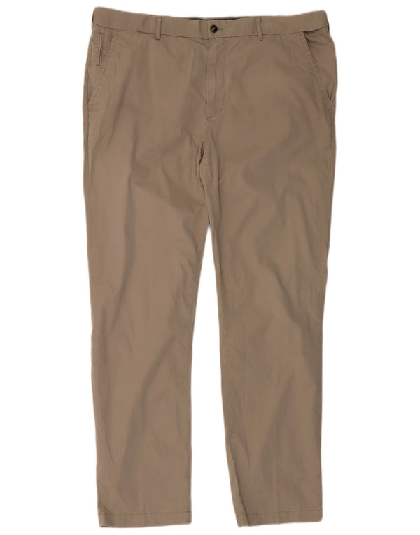 Calça chino reta masculina Marks & Spencer Blue Harbor W42 L35 bege