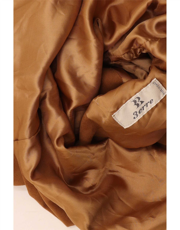 Jaqueta de camurça feminina vintage UK 16 grande bege