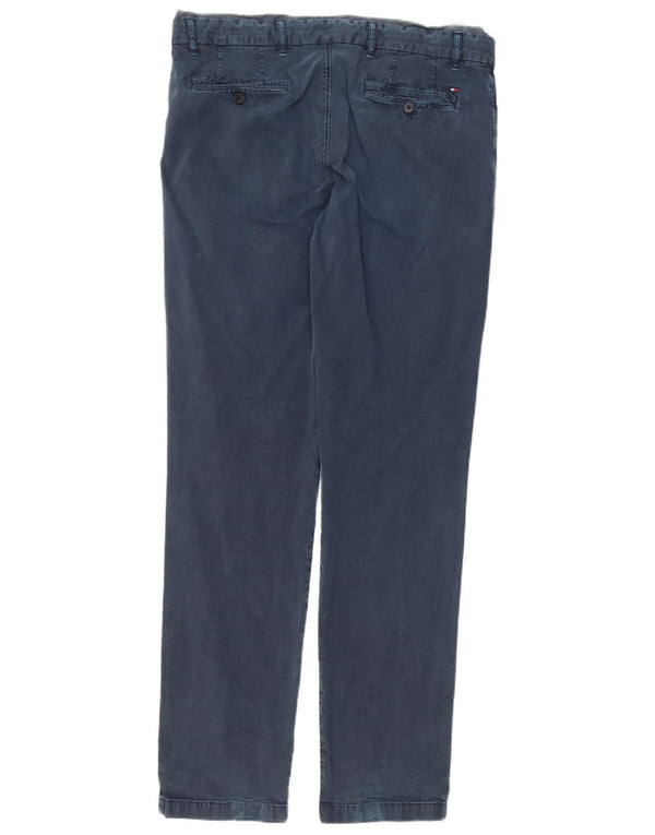Tommy Hilfiger Mens Slim Fit Chino Calças W36 L34 Azul Algodão