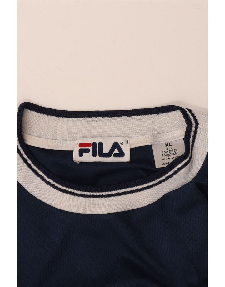 Camiseta masculina FILA Top XL azul marinho poliéster