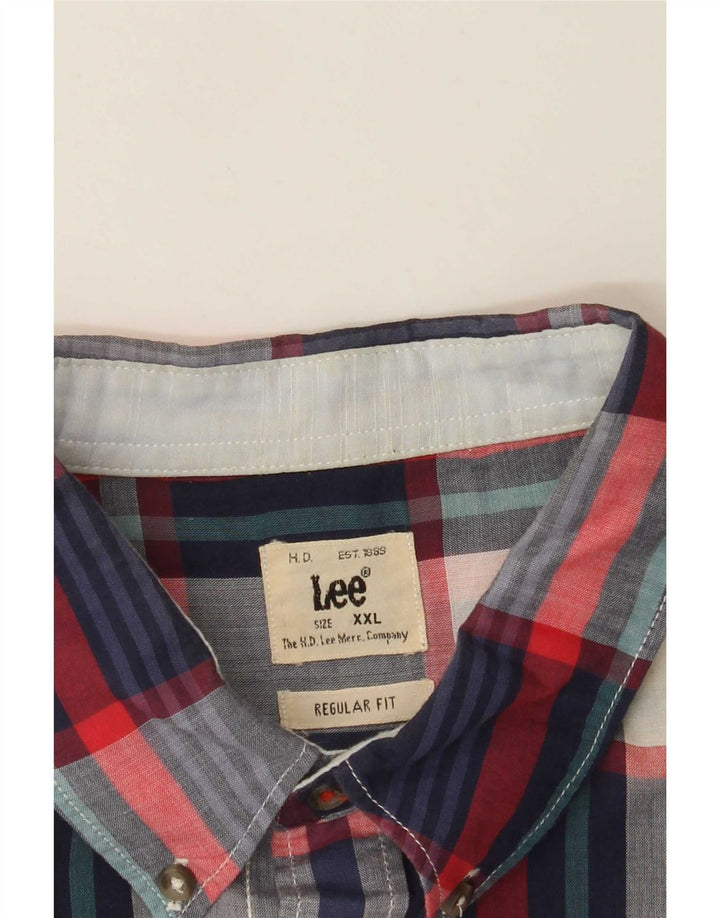 Camisa masculina Lee de manga curta regular fit 2XL xadrez multicolorida