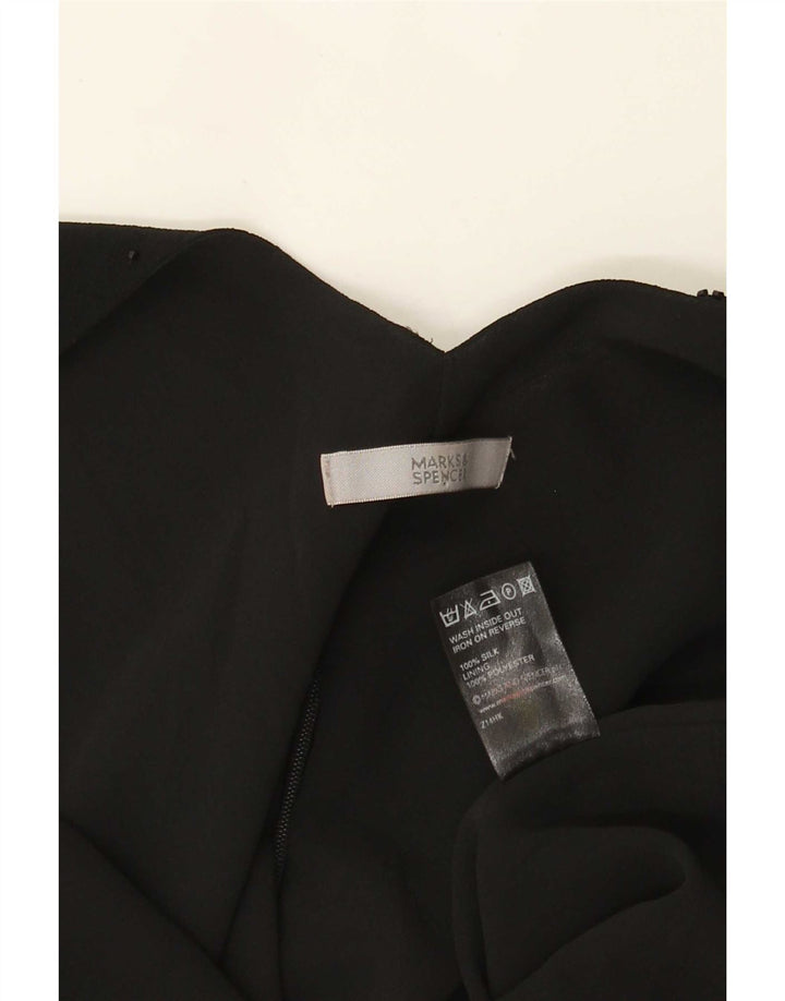 Blusa feminina sem mangas Marks & Spencer Reino Unido 14 seda preta média