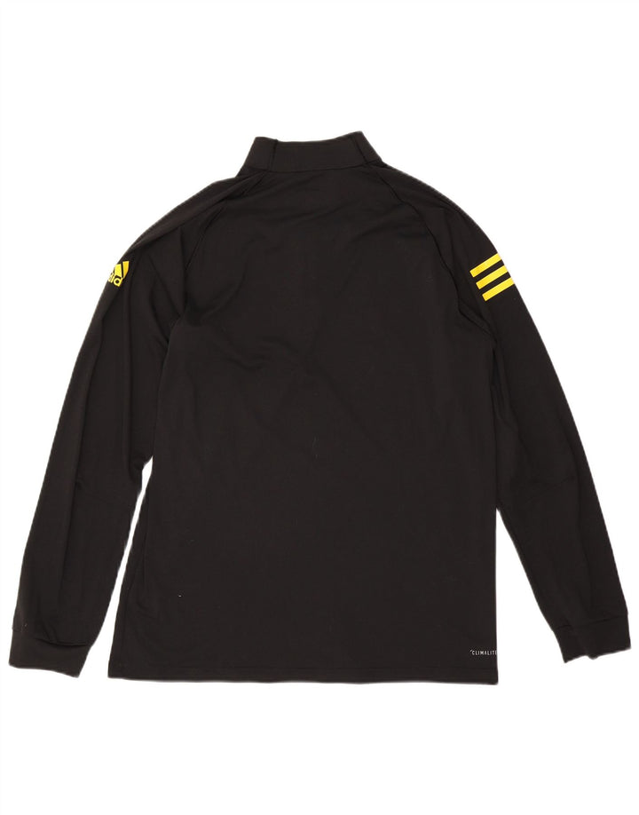 Adidas Mens Climalite Zip Neck Pullover Treino Top Médio Preto
