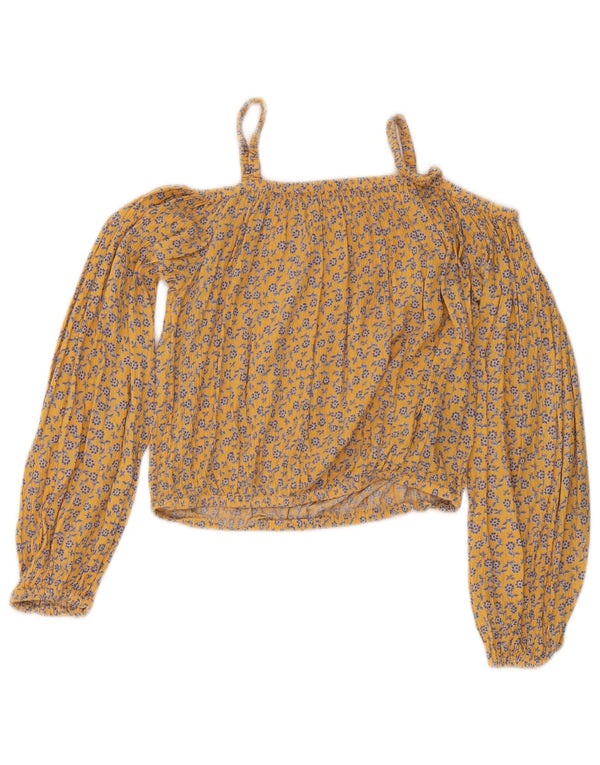 Marks & Spencer Top feminino cropped ombro a ombro 12-13 anos laranja floral