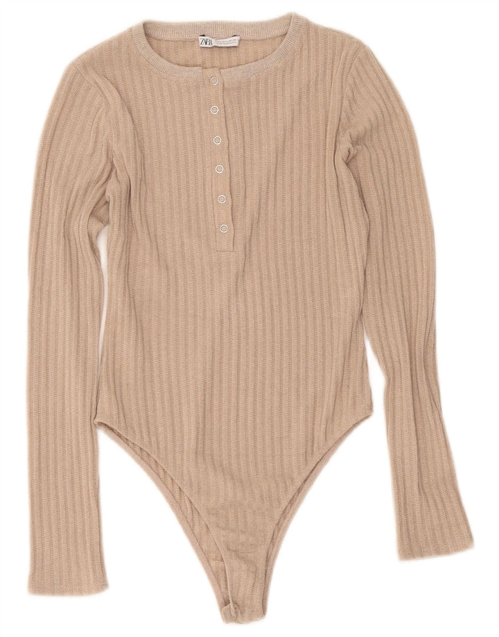 Macacão feminino Zara UK 10 pequeno bege