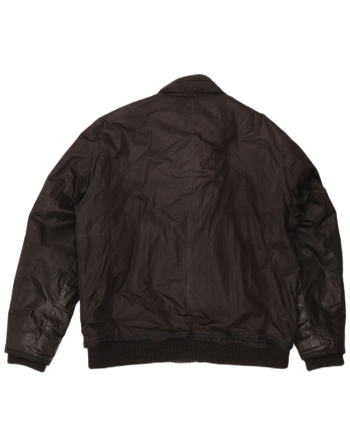 Jaqueta bomber masculina Milestone com capuz UK 44 2XL poliéster preto