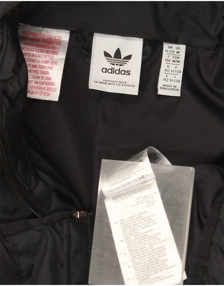 Casaco acolchoado com capuz Adidas Boys 11-12 anos preto poliéster