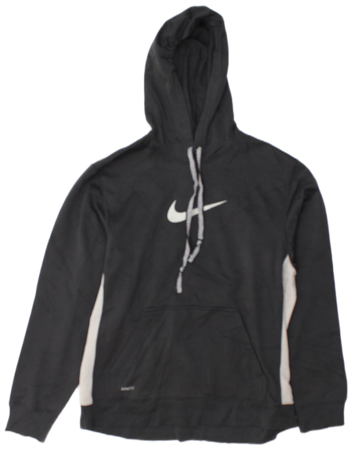 Jumper com capuz gráfico masculino Nike médio cinza colorblock poliéster