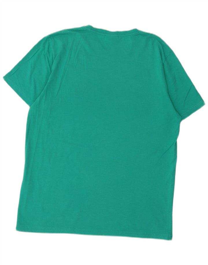 Camiseta masculina ELLESSE Heritage Graphic Top médio algodão turquesa