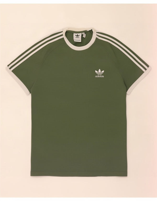 Adidas Mens Camiseta Top Grande Algodão Verde