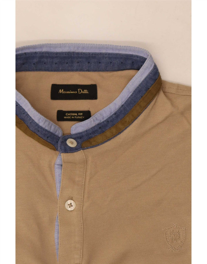 Camisa polo masculina Massimo Dutti casual fit grande bege
