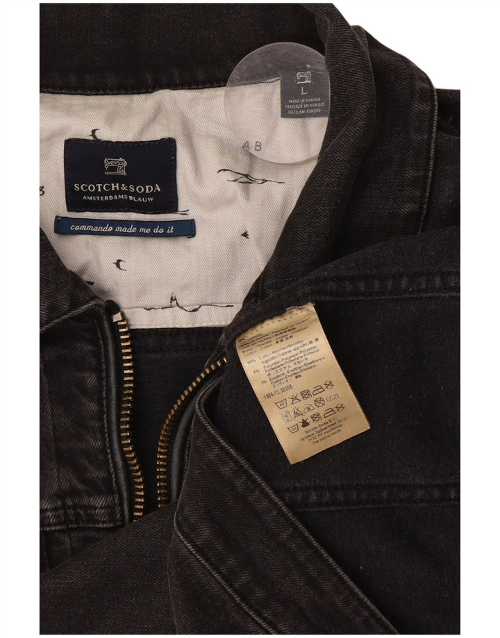 Jaqueta jeans feminina Scotch & Soda UK 16 grande algodão cinza