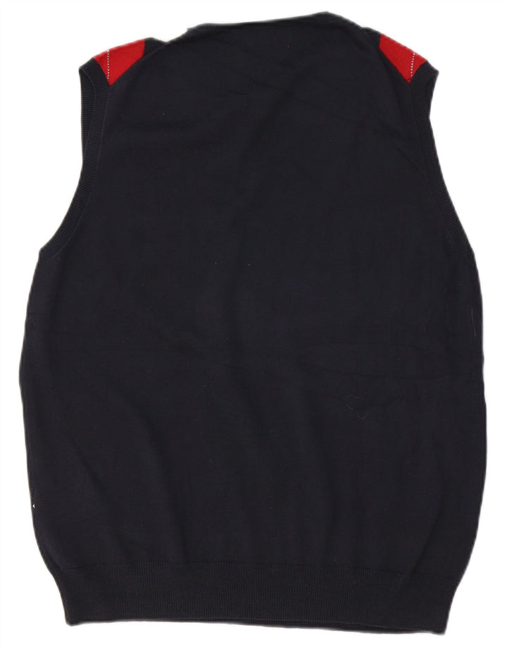 Kappa Mens Colete Regata Grande Azul Marinho Argyle/Diamante Algodão