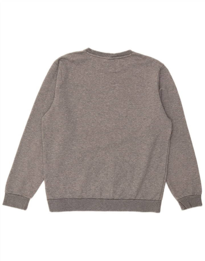 Puma masculino gráfico moletom jumper médio cinza algodão manchado