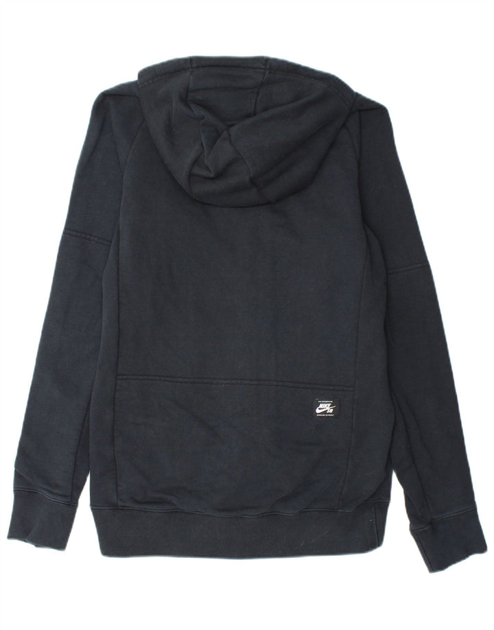 Suéter masculino Nike com capuz e zíper pequeno de algodão preto