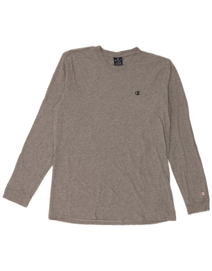 Campeão Mens Top Manga Longa XL Cinza Algodão