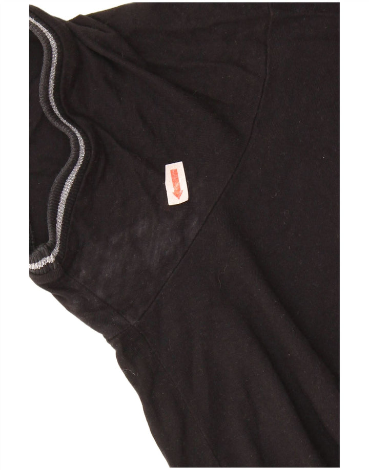 Camiseta feminina com estampa grande GUESS UK 6 XS preta