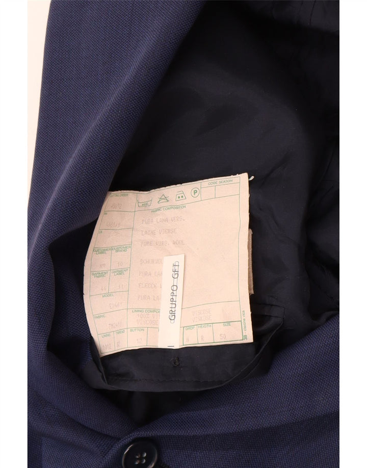 EMANUEL UNGARO Jaqueta blazer masculina de 3 botões IT 50 grande azul marinho