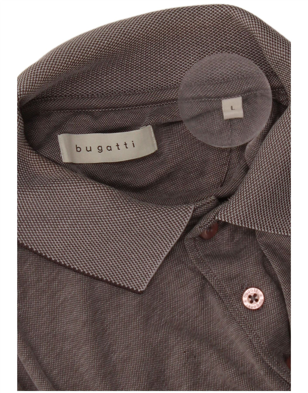 Camisa polo masculina de manga comprida BUGATTI grande cinza